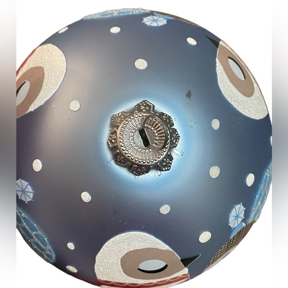 Suzy Ultman Crate And Barrel 2013 Birds Glass Ornament Original Wooden Box - Picture 6 of 8